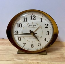 Vintage Mid-Century Westclox Big Ben Chime Alarm Clock Brass USA 1960 MCM Windup picture