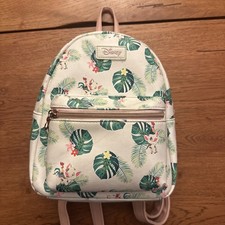 Loungefly Disney Moana Pua Hei Hei Mini Backpack Tropical Leaf Rose Gold picture