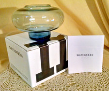 Marimekko Candle Holder Fyr Blueberry Carina Seth Andersson Box Blown Glass Blue picture