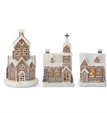 K & K Interiors - Gingerbread LED House Set- 56043A picture