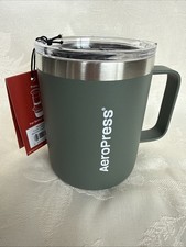 AeroPress Travel Coffee Mug with Handle, Double-Wall Vacuum Insulated Green picture