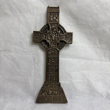 Rare Vintage 1989 Heritage Fine Arts Cold Cast Bronze Celtic Cross Ireland-12” picture