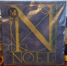 Vtg Noel Christmas MMA Paper Napkins Metropolitan Museum of Art NOS Blue 3 ply picture