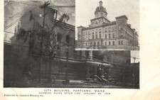 City Building Ruins After Fire Portland Maine ME Multiview Vintage Postcard picture