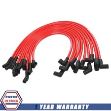RED Set of 10 Ignition Spark Plug Wires 10.2mm Fit For Ford F-150 F150 1979-1995 picture