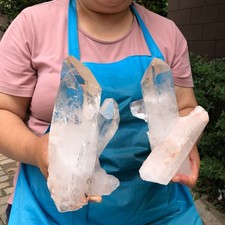 2pcs 5.94LB Natural White Quartz Crystal Cluster Rough Specimen Healing picture