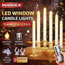 12 Pack LED Window Candle Lights w/ Remote Timer Flameless Taper Candles picture