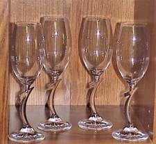 4, 2001 Vintage Riedell Fine Crystal Millennium #1 CHAMPAGNE FLUTES, SET OF 4 picture