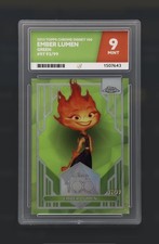 2023 Topps Chrome Disney 100 Ember Lumen Green /99 Elemental Ace Grading 9 picture