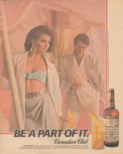 1987 Canadian Club Magazine Print Ad Whisky Be a Part of It Cocktail Bar Decor picture