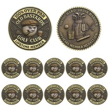 10PCS Old Bastards Golf Club Challenge Coin 100% Over Par Lifetime Member Medal picture
