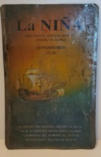 Vintage Rare La Niña Mexico Cooking Canola Oil Tin Advertising SIGN 13x9 inches picture