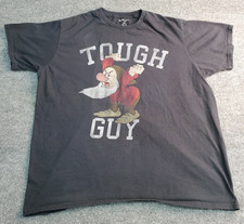 VTG Grumpy Tough Guy Walt Disney World Short Sleeve Charcoal Shirt Men's XXL picture