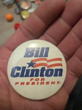 Vintage 1992 Bill Clinton for President Campaign Button Pinback Political picture