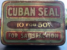 Vintage Antique Cuban Seal Cigar Tin picture