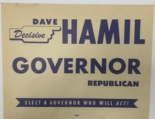 Vintage 1948 Dave Hamil Colo. Governor Campaign Poster REA Rural Electric Union picture