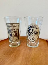 Vintage Coca-Cola Gibson Girl Flared Glass Tumblers | Set of 2 | Victorian Lady picture