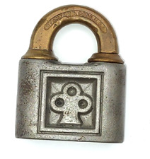 Vintage Yale CLOVER Push Key Padlock- No key picture