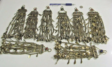 8 Antique tajik tribal extra Large serpent chains pendants lot belly dance 48901 picture