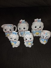 Vintage Mr. Toodles Dog Creamer Sugar Salt Pepper Egg Holder Set Of 6 Unbranded picture