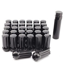 32+1 Black 7 Spline XL Lug Nuts M14x1.5 2