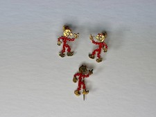 Vintage Mr. Reddy Kilowatt Screwback Earrings & Stick Pin Set - Red Enamel picture