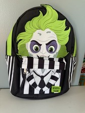 Loungefly Beetlejuice Black Green White Striped Animation Movies Backpack picture