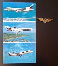 Vintage Delta Air Lines Tri-Fold Fleet Postcard L-1011 727 DC-9, Vintage 1974-75 picture