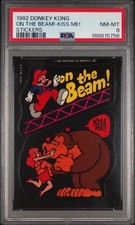 1982 DONKEY KONG STICKERS ON THE BEAM-KISS ME PSA 8 picture