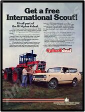 1979 International Harvester NEW Metal Sign: IH Scout Free w/ Model 4786 Tractor picture