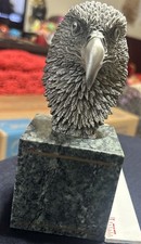 1993 B. Austin Pewter American Eagle Head Marble Base Paper weight  picture