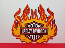 Vintage Harley Davidson Cycles Porcelain Enamel Bar & fire Sign 9