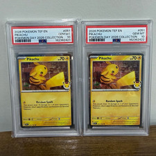 PSA 10 Pikachu 051/162 Pokemon Day 2026 Collection EN Lot 2 Certs 162362421/22 picture
