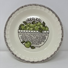 Vintage Royal China By Jeannette Green Apple 2” Deep Dish Pie Plate Recipe 11” picture