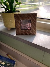 Square Brown Woven Picture Frame Beautiful Rustic Holds 2.5 x 2.5