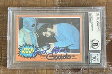 1977 Topps Star Wars #305 Greedo Card Signed By Paul Blake Beckett BAS Auto 10 picture