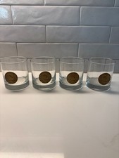 Wells Fargo Cocktail Glasses/ Stagecoach Bronze Medallion/Set of 4/ New in Box picture