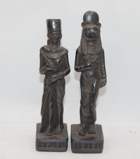 2 UNIQUE HANDMADE ANCIENT EGYPTIAN PHARAONIC Ramses III And Sekment Statues (BA) picture