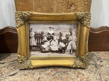 Antique Victorian Ornate Gilt Gesso Deep Portrait Frame Velvet Mat 9x7 picture