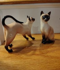 Vintage Royal Doulton Siamese Cats Lot of 2 Figurines HN 2660 & HN 2035... picture