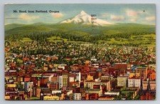 OR, Portland, Mt Hood, Aerial View, Vintage Postcard picture
