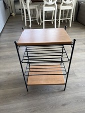 Longaberger Wrought Iron 4 Tier Stand/Table with 2 Woodcraft Shelves~RARE picture