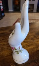 Vintage Porcelain Lady's Hand Figurine with Hand Painted Floral Designs picture