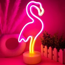 Pink Flamingo LED Neon Light Sign for Bedroom & Girls Room Decor - picture