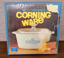 Unopened Vintage Corning Ware Blue Cornflower Casserole Dish 3 Quart A-3 Rare picture