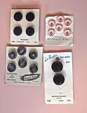 Vintage Lansing Buttons Mixed Lot 2 Cards Pink Navy Blue Washable 10 Total picture