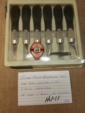 Vintage Hirsch Werkzeuge FWB Stag Wood Carving Knife Set Very Nice Condition picture