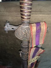 ANTIQUE KNIGHTS OF PYTHIAS FCB SWORD & SCABBARD FRATERNAL CEREMONIAL SWORD picture