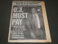 1997 FEBRUARY 5 NY DAILY NEWS NEWSPAPER - O. J. MUST PAY - JETS - NP 2536 picture
