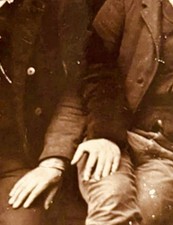 ANTIQUE CABINET CARD CROCKETT G’SON OLD WEST GAY HORSEPLAY? AFFECTIONATE MEN❤️ picture